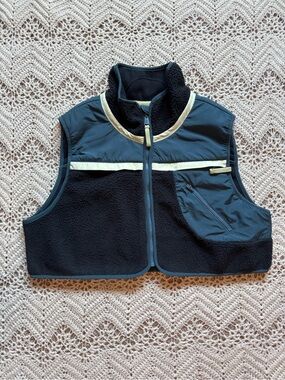 Free People Movement Hit The Slopes Cropped Vest Blue Green Women’s Large
